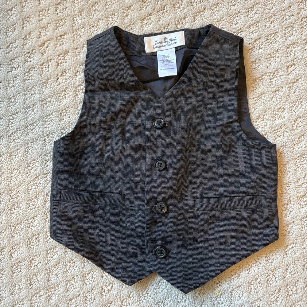 Janie and Jack Charcoal Kids Vest